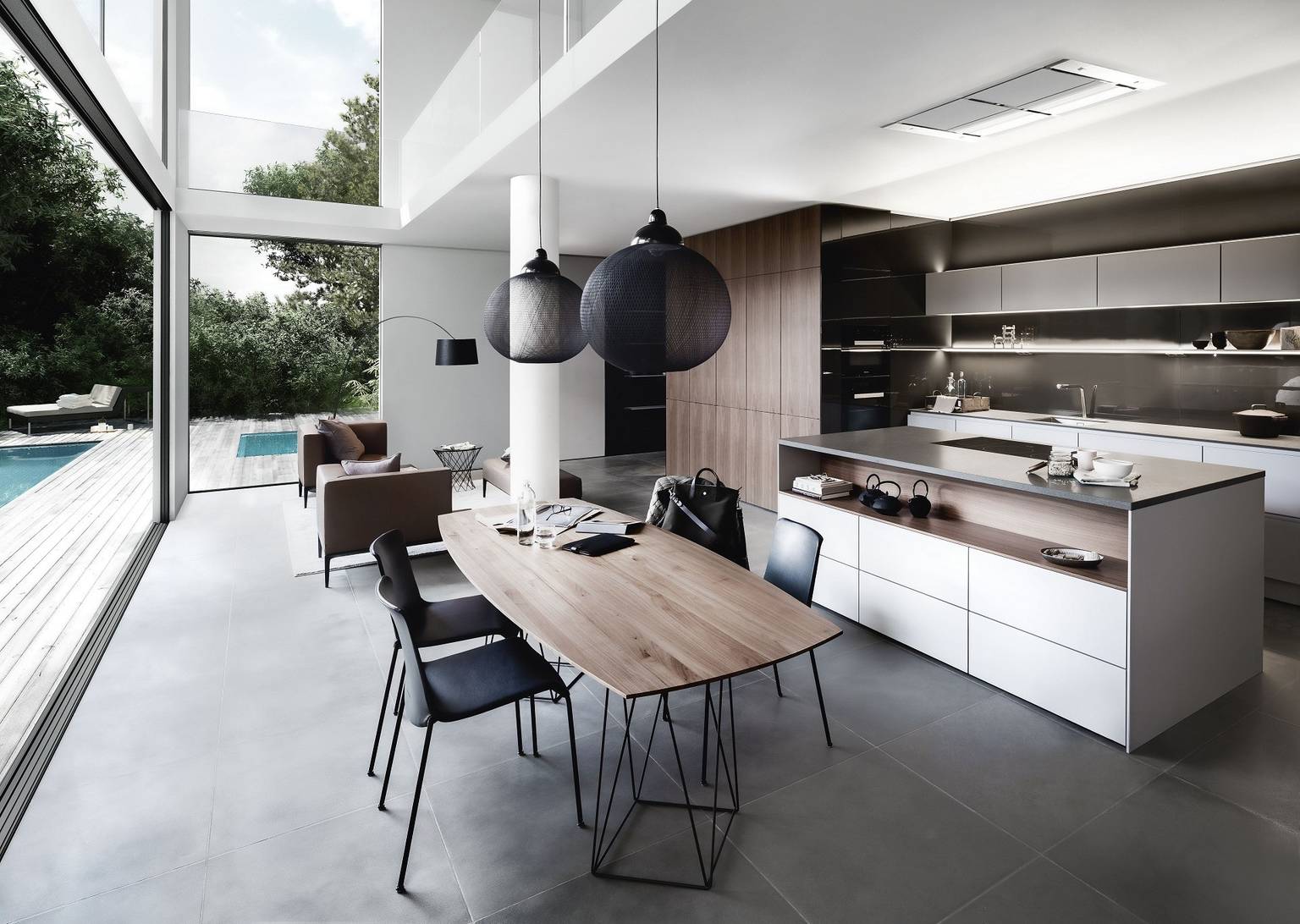 SieMatic Pure SE kitchen in sterling grey matte and graphite grey with island