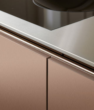 Stainless steel kitchen countertop by SieMatic